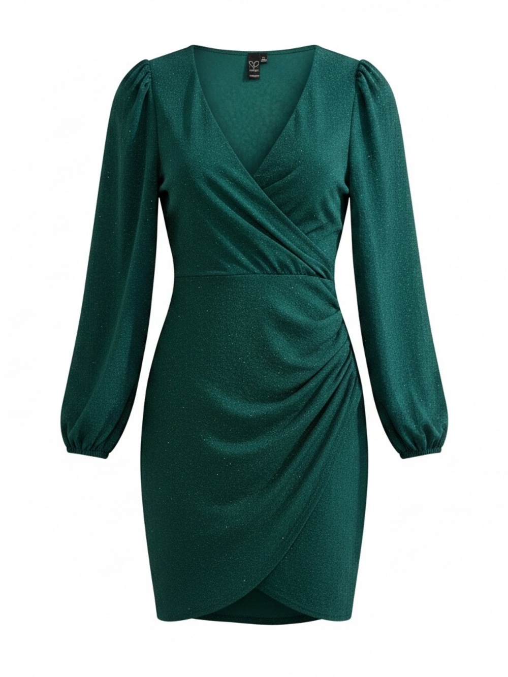 Windsor Dark Emerald  sparkle Wrap Mini Dress size medium